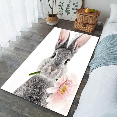 Flower Rabbit Area Rug 3D Printed Rugs Mat Rugs Anti-slip Large Rug Carpet Home Decoration 04