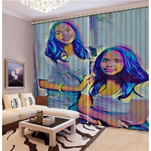 Customize 3d curtain Window beautiful girls windows curtains for living room bedroom Home decoration curtains