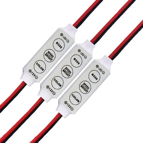 5pcs Ultra Slim Mini 3 Keys Single Color LED Dimmer Controller 12V 144W for SMD 2835 3014 5050 3528 5630 5730 Led Strip light