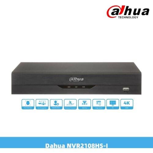 Dahua 8 Channel Compact 1U 4K Smart 265 WizSense Network Video Recorder 1080P No Poe Port IP DVR NVR2108HS-I