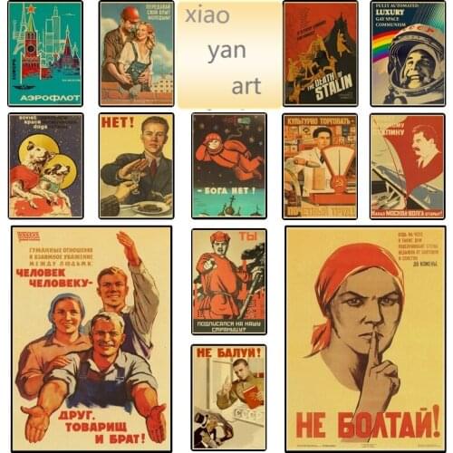 5D DIY Diamond Painting Russian Propaganda Poster, Space Race Full Diamond Embroidery Cartoon Home Decoration Cross Stitch Kits