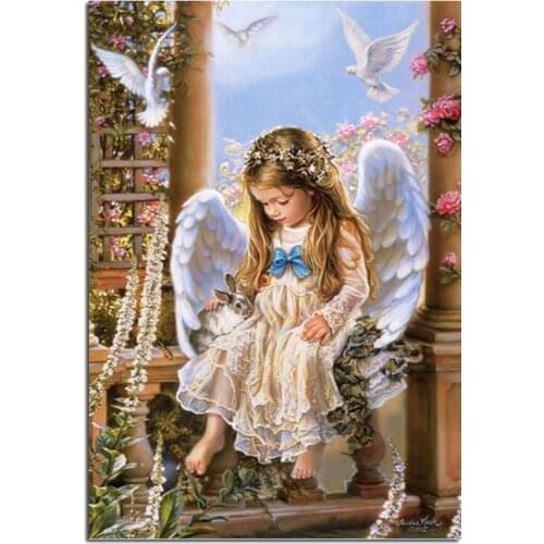 Angel Girl Diy Diamond Painting Wall Mosaic Cross Stitch Needlework Embroidery Full Square/round Drill Picture By Numbers