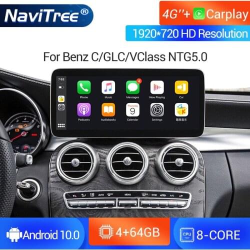4+64G Car Radio Multimedia Player GPS Navigation for benz C-Class W205/GLC-Class X253/V-Class W446 2015 2016 2017 2018 NTG 5.0