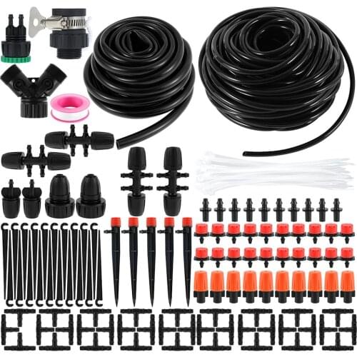 15M-40M DIY Drip Irrigation System Automatic Watering Garden Hose Micro Drip Watering Kits Digital Timer Controller