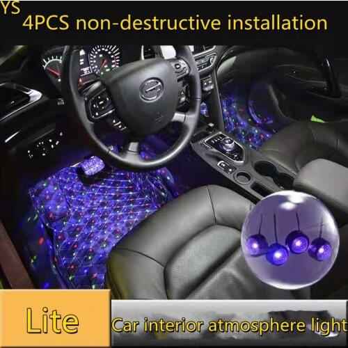 Car LED Interior Foot Lights USB Atmosphere Lamp Auto Interior Lighting Backlight RGB Universal Car Ambient Decorative Light
