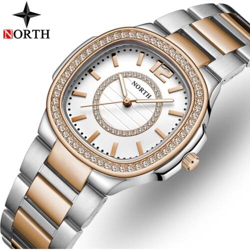 NORTH Top Brand Luxury Fashion Womens Watches Quartz Wrist Watch Luminous Date Display Waterproof Girls Clock Relogio Feminino