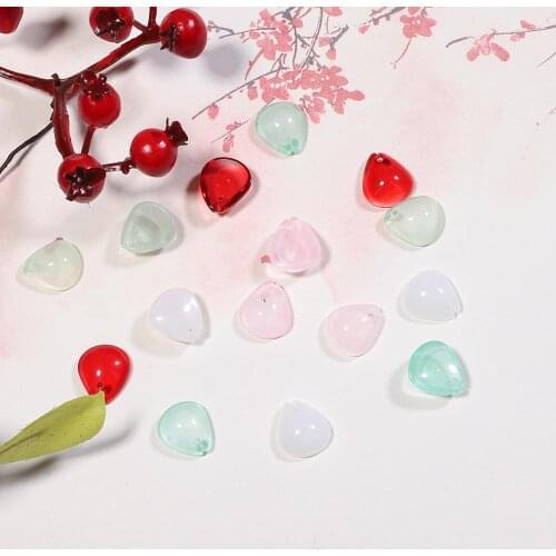 Handcraft Lampwork Beads Cabochon TearDrop Shape Flower Petals Bead 10pcs 12x10mm Handmade Necklace Earring DIY Jewelry Making