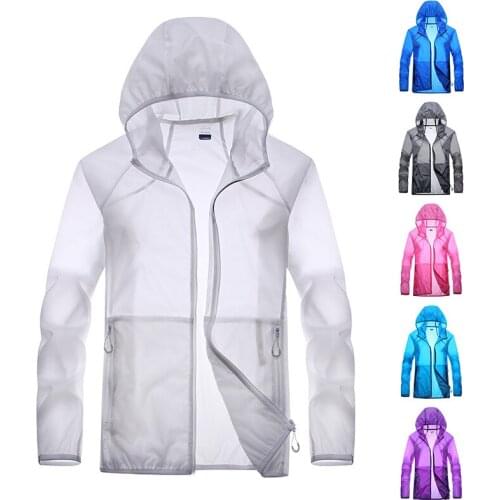 Men and Women Fishing Sun Protection Jacket Raincoat Loose Outdoor Sports Ultra-thin Breathable Ice Silk