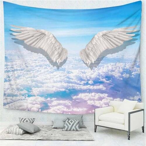 Fantasy Mysterious Wings Feather Tapestry Wall Hanging Home Room Decor Wall Covering Rug Polyester Curtain Cloth Walls Tapestry