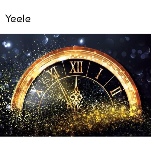 Yeele Gold Light Bokeh Clock New Years Countdown Photography Backdrops Photographic Decoration Backgrounds For Photo Studio