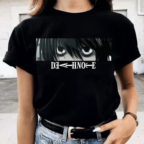 Japanese Anime Clothes Death Note T Shirt Women Cotton Manga Casual Fashion Streetwear Harajuku Tee Shirt Female Hip Hop T Shirt