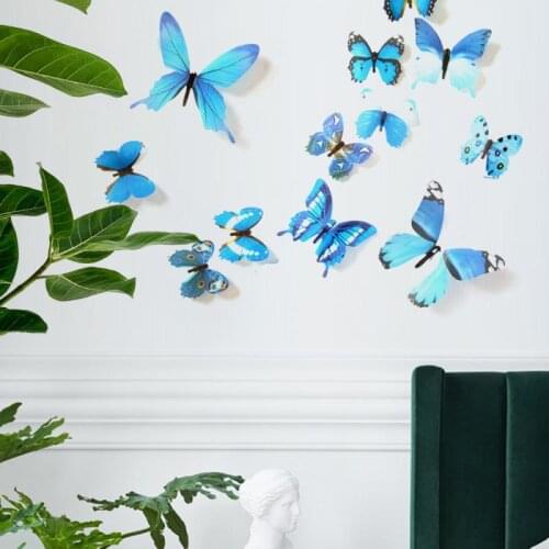Hot Butterflies Wall Sticker Decals Stickers On The Wall New Year Home Decorations 3D Butterfly PVC Wallpaper For Living Room