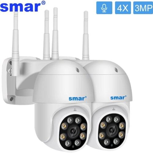 Smar PCS Surveillance Cameras With Wifi 1080P Wireless PTZ Camera Outdoor Full Color Night Vision Human Detect IP Camera ONVIF