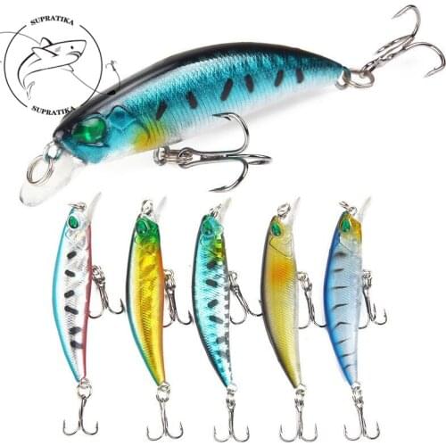 5Pcs/lot 6.5cm 4g Artificial Wobblers Fishing Bait Lure Crankbait Sea Fishing 2 Treble Hooks Plastic Hard Bait For Ocean River