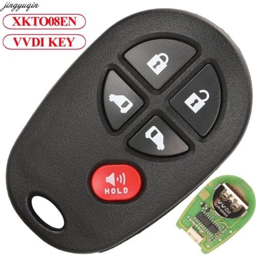 Jingyuqin 5pcs VVDI Wire Remote Control Car Key For Xhorse VVDI2 Mini Key Tool Fit Toyota XKTO08EN 5 Buttons Fob