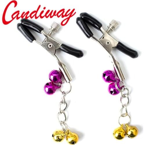 Chain bells nipple clamps shaking milk stimulate for couple men female breast clitoris clip massage Night Lover Game sex toys