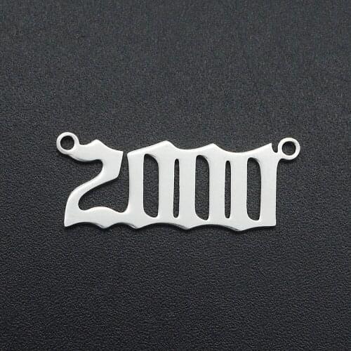 Lyvior Titanium Steel Birthday Number Year Pendant Stainless Steel Jewelry Accessories 1995-2020 DIY Necklace Bracelet