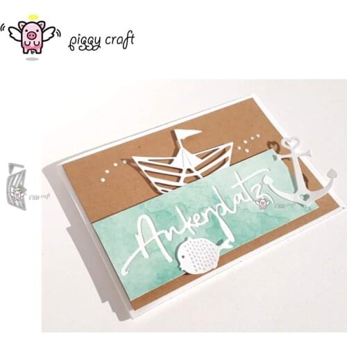 Piggy Craft metal cutting dies cut die mold Ship flag decoration Scrapbook paper craft knife mould blade punch stencils dies