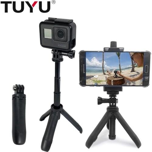 TUYU Mini Selfie Stick+Extendable Handle Tripod Steady For GoPro Hero 9 8 7 Hero 6 5 DJI Osmo Yi 4K EKEN SJCAM Action camera