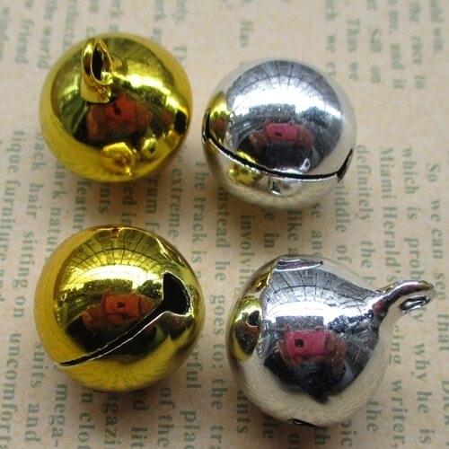 Fashion Pure copper Jingle silver/golden 12mm Bell Christmas Decoration Jewelry Finding Free Shipping 200pieces/lot 011002056