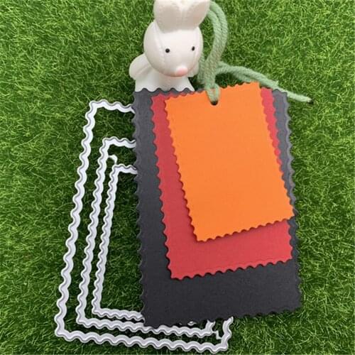 3pc label frame set Wavy rectangle Metal Cutting Dies Stencils For DIY Scrapbooking Decorative Embossing Handcraft Die Cutting