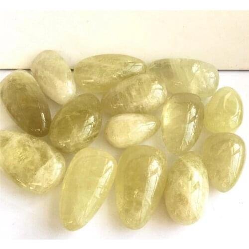 Natural polished quartz yellow citrine crystal palm stones for home decoration