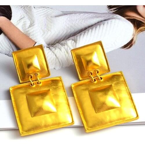 New Design Gold Metal Geometric Dangle Drop Earrings High-Quality Fashion Trend Pendant Jewelry Accessories For Women Wholesale