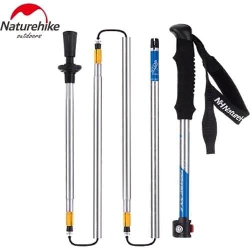 NatureHike 5-Section Adjustable Hiking Canes Ultra-light Outdoor Climbing Walking Sticks Portable Trekking Pole Alpenstock