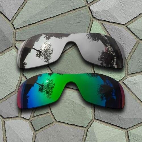 Chrome&Jade Green Sunglasses Polarized Replacement Lenses for Oakley Antix