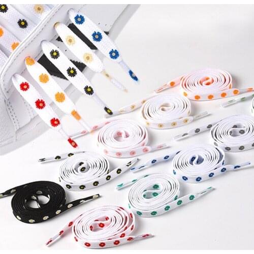 Hot Little Daisies Shoelaces Cartoon Printing Fashion Unisex Flat Shoe laces High-top Canvas Sneakers Sports Shoelaces