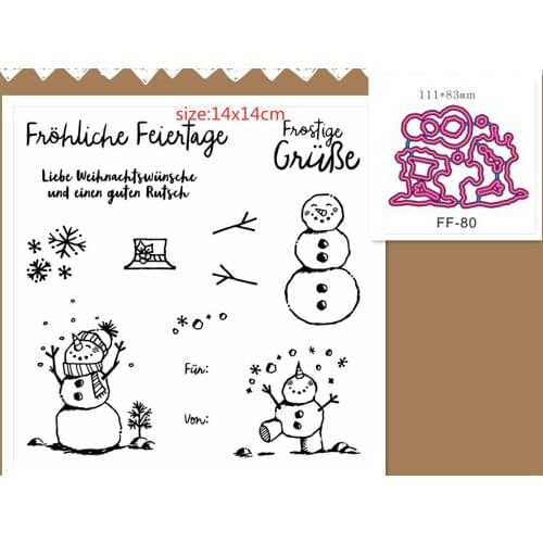 German A snowman Text Silicone Clear Rubber Stamp Sheet Cling Scrapbooking DIY Cute Pattern Photo Album Paper Decoration