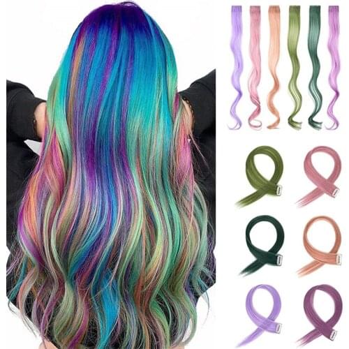 XBwig 12pcs/set Long Curly Hair Clip Synthetic Hair Extensions Pure Clip In One Piece Strips 12" Hairpiece For Women 2020