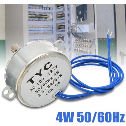 New Turntable Synchronous Motor CCW/CW Direction 4W 50/60Hz 2.5-3RPM AC 100-127V Electric Synchronous Motors For Fan Burn Oven
