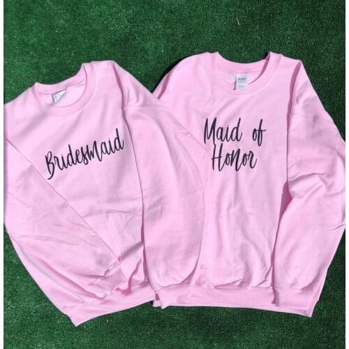 Skuggnas New Arrival Bridesmaid Sweatshirt Maid of Honor Jumper Unisex Bridal Party Sweatshirts Bachelorette Party Jumper