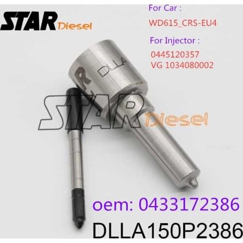STAR diesel 0445120357 CR Injector Nozzle Tips DLLA150P2386 0433172386 Auto Spare Parts For VG 1034080002 WD615_CRS-EU4