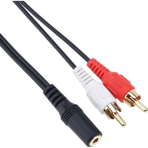 Universal 3.5mm Stereo Audio Female Jack to 2 RCA Male Socket to Headphone 3.5 Y Adapter Cable 500pcs/lot