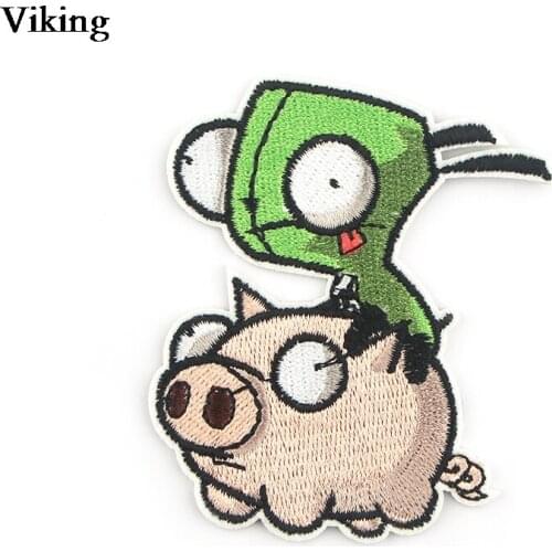 Funny Alien Patches Iron Patches for Clothing Diy Clothing Backpack Accessories Sewing Fabric Badges For Hat Gifts G0568