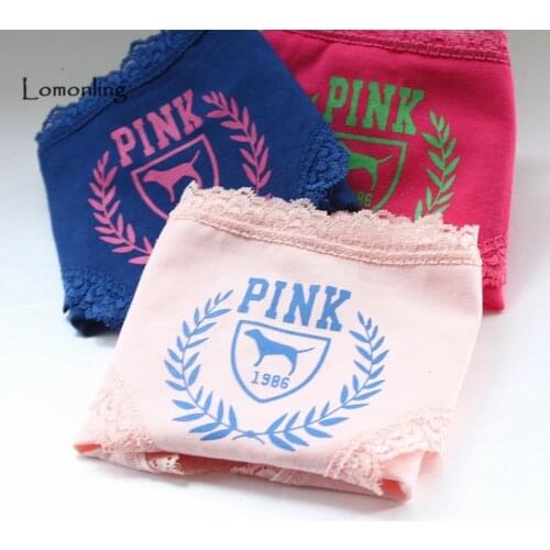 Lomonling Cute Calcinha Panties Simple Selling Letter Lace Vs Ladies Underwear Low Waist Style 3 Colors Micro Panty Briefs M/l