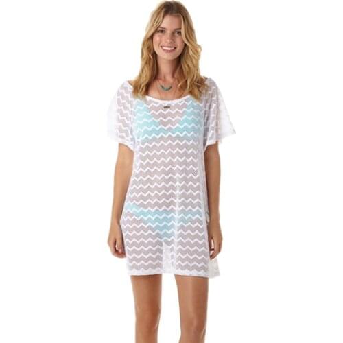 Womens Sexy Off Shoulder Beach Crochet Dress