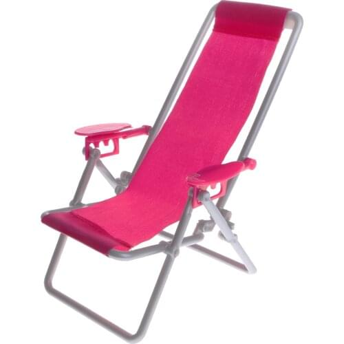 1/6 Rosy Beach Deck Chair Kitchen Furniture for Dollhouse Action Figures Accessories Kids Pretend Play Toy