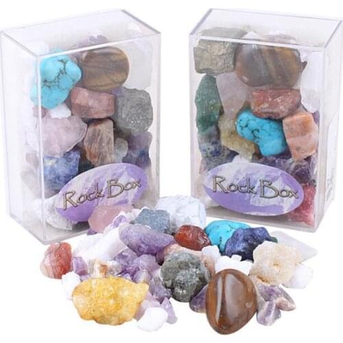 1BOX Crystal Quartz Mix Stones And Crystals Natural Gemstones Stone Specimen For Education Crystals Material Home Decorations