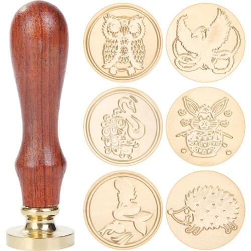 1PC Retro Sealing Wax Seal Stamps for DIY Wedding Invitation Decorative Letter Wooden Stamps Craft Gifts