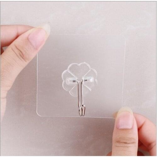 10pcs/set Load Bearing 10KG Seamless Adhesive Hook Waterproof Transparent Strong Stick Hook Kitchen Wall Hanger