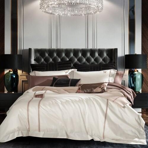 2021 Luxury 600TC 100% Cotton Bedding Set Simplicity Quilt Cover Flat Sheet Pillowcases Cashmere Blanket Queen King Size 4-11Pcs