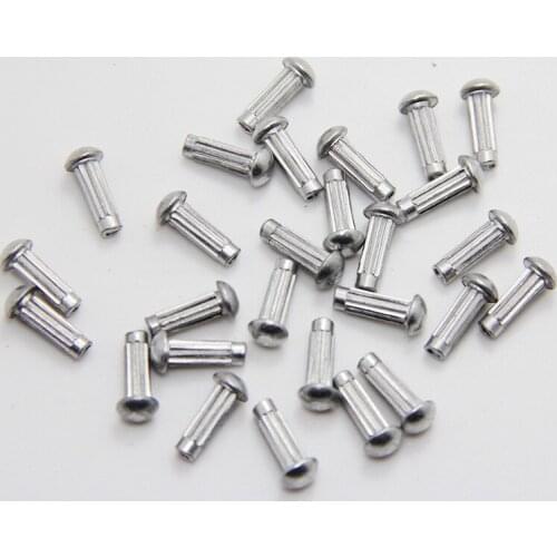 50pcs M1.6 aluminum round head knurled rivets flat head solid rivet tap hit rivetings hand knock riveting GB27 3mm-6mm long