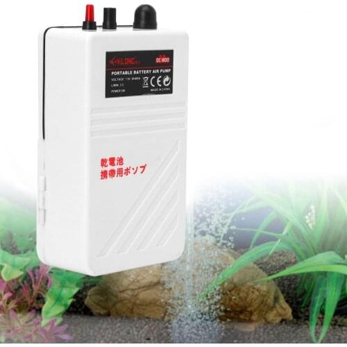 Aquarium Battery Operated Fish Tank Air Pump Aerator Oxygen With Air Stone 2W