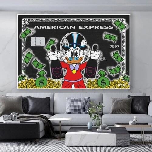 Alec Monopoly Scrooge Mcduck Canvas Painting Graffiti Millionaire Money Street Art Posters and Prints For Living Room Home Decor