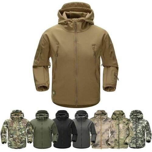 Army Camouflage Airsoft Jacket Men Military Tactical Jacket Winter Waterproof Softshell Jacket Windbreaker Hunt Clothes