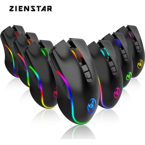 Zienstar Type C Fast Charging Mice USB C 2.4Ghz Wireless Gaming Mouse with RGB Backlight