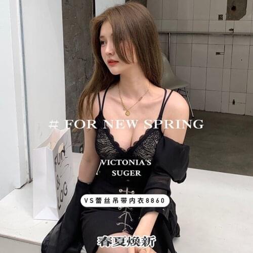 New VS lace sling underwear ladies detachable triangle cup breathable sweat-absorbent comfortable beautiful back bra